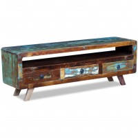 vidaXL TV Stand with 3 Drawers Solid Reclaimed Wood