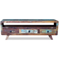 vidaXL TV Stand with 3 Drawers Solid Reclaimed Wood