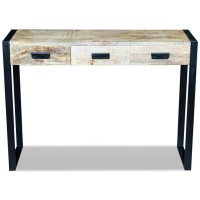 vidaXL Console Table with 3 Drawers Solid Mango Wood 43.3