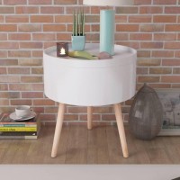 vidaXL Side Table with Serving Tray Round 15.6