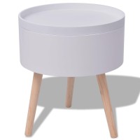 vidaXL Side Table with Serving Tray Round 15.6
