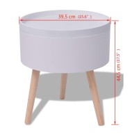 vidaXL Side Table with Serving Tray Round 15.6