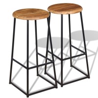 vidaXL Bar Stools 2 pcs Solid Teak Wood