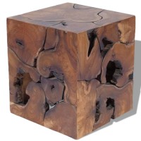 vidaXL Stool Solid Teak Wood