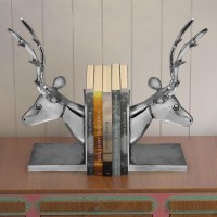 vidaXL Bookends Deer 2 pcs Aluminum Silver