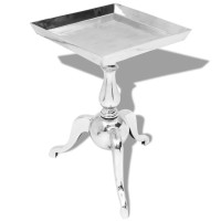 vidaXL Side Table Square Aluminum Silver