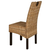 vidaXL Dining Chair 2 pcs Kubu Rattan Mango Wood