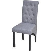 vidaXL Dining Chairs 2 pcs Gray Fabric