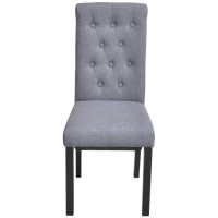 vidaXL Dining Chairs 2 pcs Gray Fabric