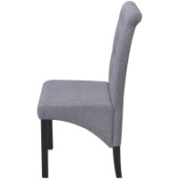 vidaXL Dining Chairs 2 pcs Gray Fabric