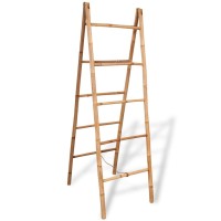 vidaXL Double Towel Ladder with 5 Rungs Bamboo 19.7