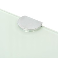 vidaXL Corner Shelf with Chrome Supports Glass White 17.7