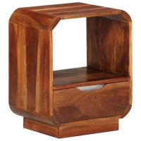 vidaXL Nightstand with Drawer Solid Sheesham Wood 15.7