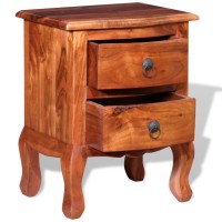 vidaXL Nightstands with Drawers 2 pcs Solid Acacia Wood