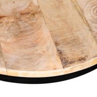 vidaXL Two Piece Coffee Table Set Rough Mango Wood Round 15.7