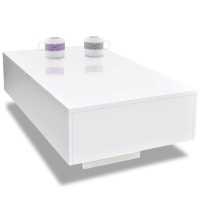 vidaXL Coffee Table High Gloss White