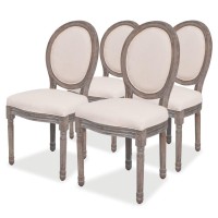 vidaXL Dining Chairs 4 pcs Cream Fabric