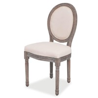 vidaXL Dining Chairs 4 pcs Cream Fabric