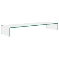 vidaXL TV Stand/Monitor Riser Glass Clear 39.4