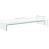 vidaXL TV Stand/Monitor Riser Glass Clear 47.2