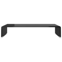 vidaXL TV Stand/Monitor Riser Glass Black 23.6