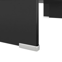 vidaXL TV Stand/Monitor Riser Glass Black 23.6