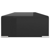 vidaXL TV Stand/Monitor Riser Glass Black 31.5