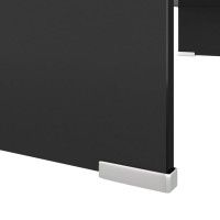 vidaXL TV Stand/Monitor Riser Glass Black 31.5