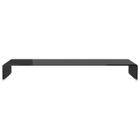 vidaXL TV Stand/Monitor Riser Glass Black 43.3