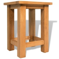 vidaXL End Table Solid Oak Wood 10.6