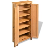 vidaXL Storage Cabinet Solid Oak Wood 19.7