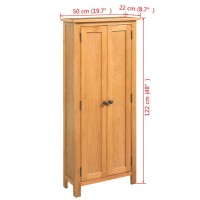 vidaXL Storage Cabinet Solid Oak Wood 19.7