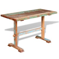 vidaXL Pedestal Dining Table Solid Reclaimed Wood 47.2