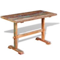 vidaXL Pedestal Dining Table Solid Reclaimed Wood 47.2