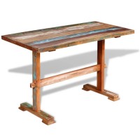 vidaXL Pedestal Dining Table Solid Reclaimed Wood 47.2