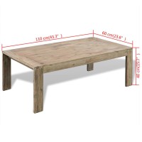 vidaXL Coffee Table Solid Brushed Acacia Wood 43.3