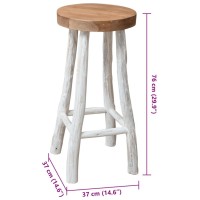 vidaXL Bar Stool Solid Teak Wood