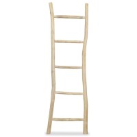 vidaXL Towel Ladder with 5 Rungs Teak 17.7