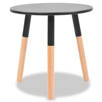 vidaXL Side Table Set 2 Pieces Solid Pinewood Black