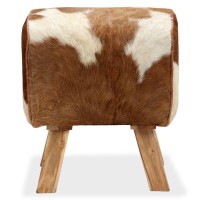 vidaXL Stool Genuine Goat Leather 15.7