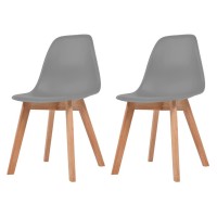 vidaXL Dining Chairs 2 pcs Gray Plastic