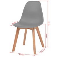 vidaXL Dining Chairs 2 pcs Gray Plastic