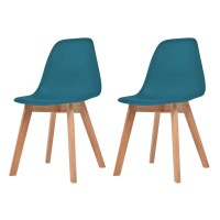 vidaXL Dining Chairs 2 pcs Turquoise Plastic