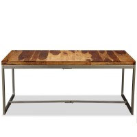 Vidaxl Dining Table Solid Sheesham Wood And Steel 70.9