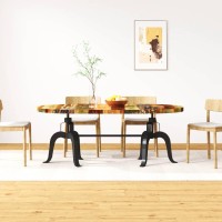 vidaXL Dining Table Solid Reclaimed Wood and Steel 70.9