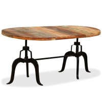 vidaXL Dining Table Solid Reclaimed Wood and Steel 70.9