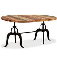 vidaXL Dining Table Solid Reclaimed Wood and Steel 70.9