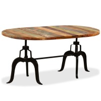 vidaXL Dining Table Solid Reclaimed Wood and Steel 70.9