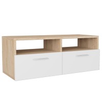 Vidaxl Tv Cabinet Engineered Wood 37.4X13.8X14.2 Oak And White