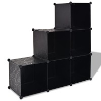 vidaXL Storage Cube Organizer with 6 Compartments Black